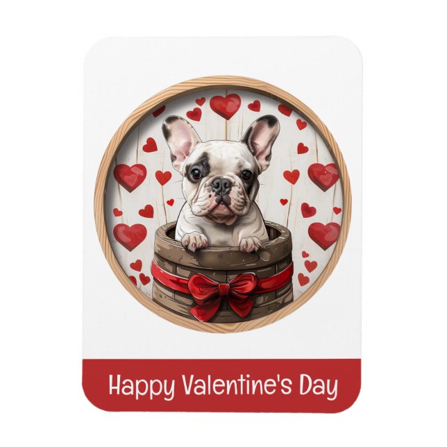 Alla hjärtans dag Fransk Bulldog Magnet (Vertikal)