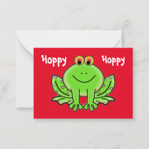 Alla hjärtans dag Frog med Rosa Hearts Kids Cards Anteckningskort