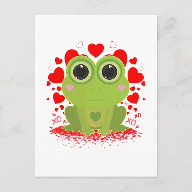 Alla hjärtans dag Frog Vykort (Framsida)