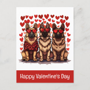 Alla hjärtans dag German Shepherd Hundar Vykort