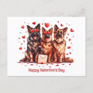 Alla hjärtans dag German Shepherd Hundar Vykort