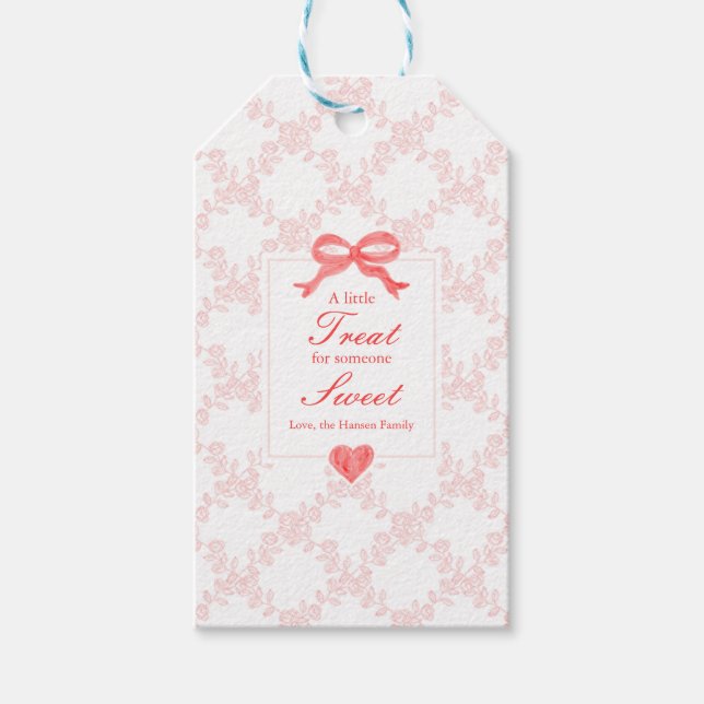 Alla hjärtans dag Gift Märkre Ro Trellis Presentetikett (Framsidan)