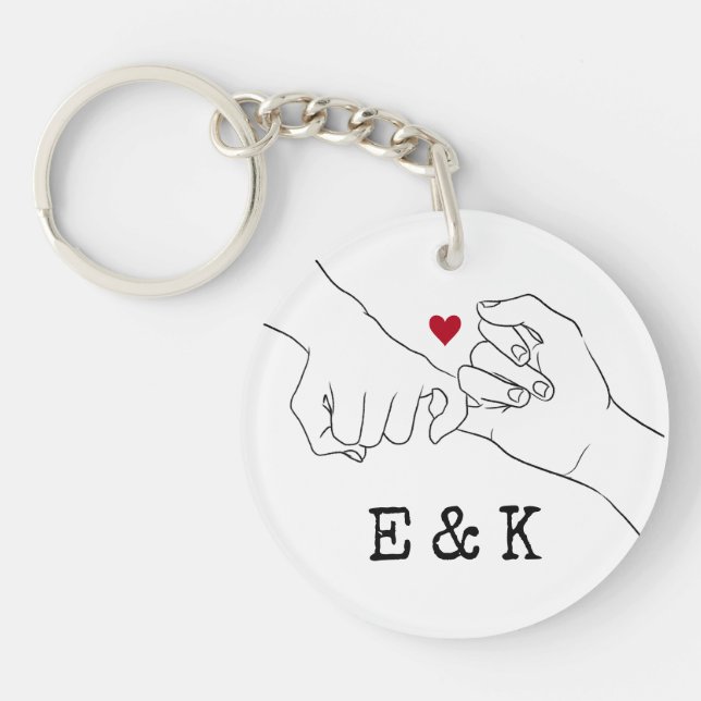 Alla hjärtans dag Gift Pinky Promise Photo Couple (Framsidan)