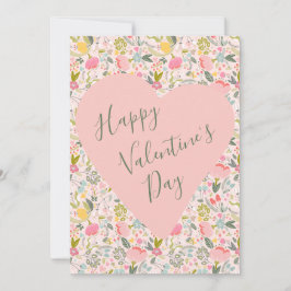 Alla hjärtans dag giglistigt rosa hjärta julkort