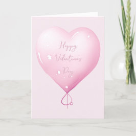 Alla hjärtans dag glad hjärta anpassad rosa skrift helgkort