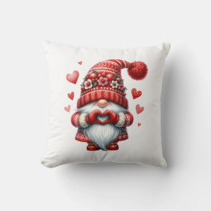 Alla hjärtans dag Gnome med hjärta Kudde