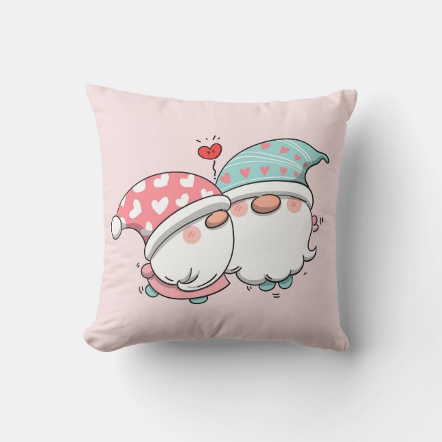 Alla hjärtans dag Gnomes Dekorativ kudde (Framsida)