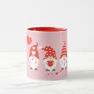alla hjärtans dag Gnomes Red Rosa Mugg