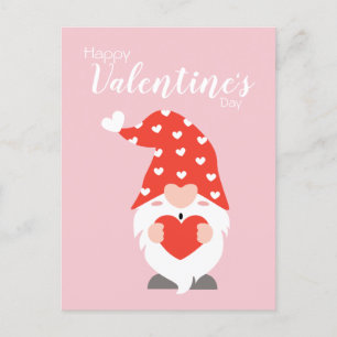 Alla hjärtans dag Gnomes Red Rosa Vykort