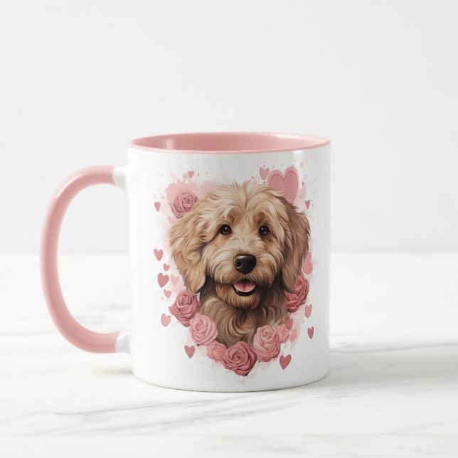 Alla hjärtans dag Golden Doodle Mugg (Vänster)