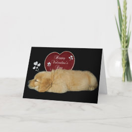 Alla hjärtans dag Golden Retriever Helgkort
