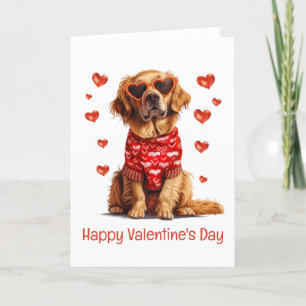 Alla hjärtans dag Golden Retriever Hund Helgkort