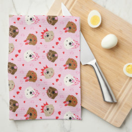 Alla hjärtans dag Golden Retriever Hundar Kökshandduk