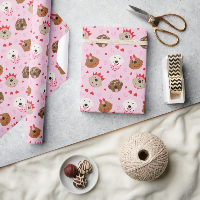 Alla hjärtans dag Golden Retriever Hundar Presentpapper (Hantverk)