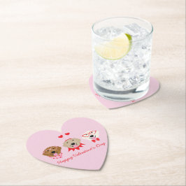 Alla hjärtans dag Golden Retriever Hundar Underlägg Papper