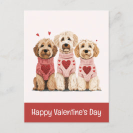 Alla hjärtans dag Goldendoodle Hundar Helg Vykort