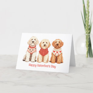 Alla hjärtans dag Goldendoodle Hundar Helgkort