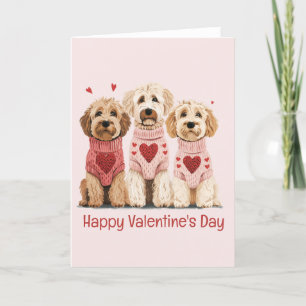 Alla hjärtans dag Goldendoodle Hundar Helgkort