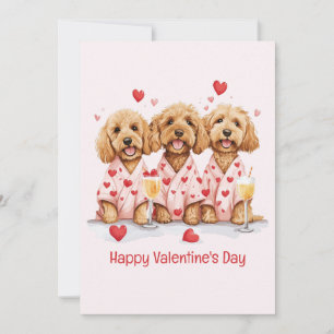 Alla hjärtans dag Goldendoodle Hundar Julkort