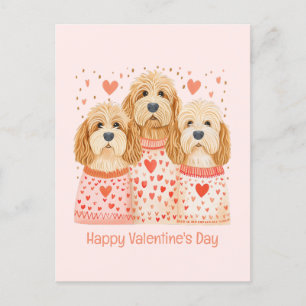 Alla hjärtans dag Goldendoodle Hundar Vykort