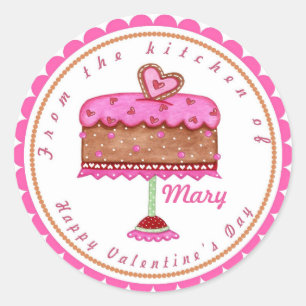 Alla hjärtans dag Goodie Bag Baking Stickers Runt Klistermärke