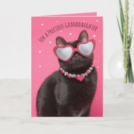 Alla hjärtans dag Granddotter Funny Kattunge Helgkort