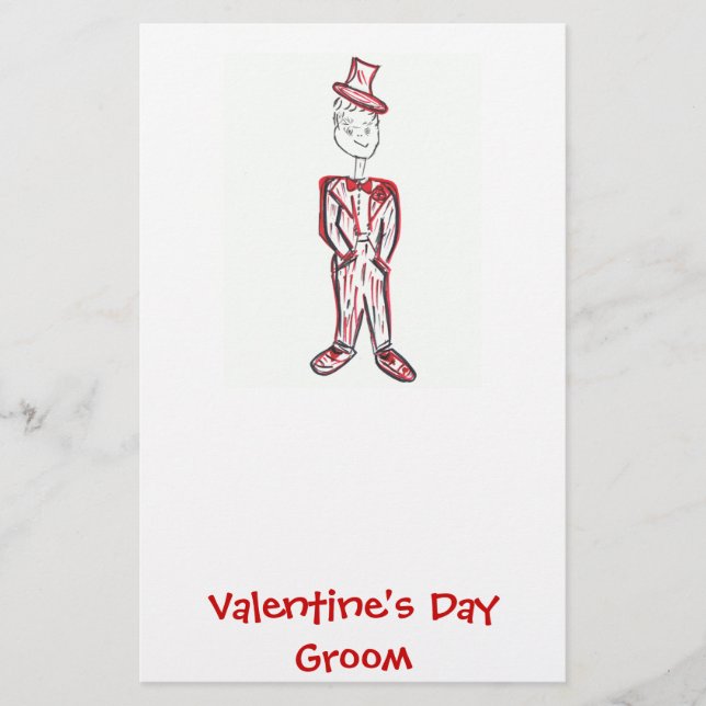 Alla hjärtans dag Groom Brevpapper (Framsida)