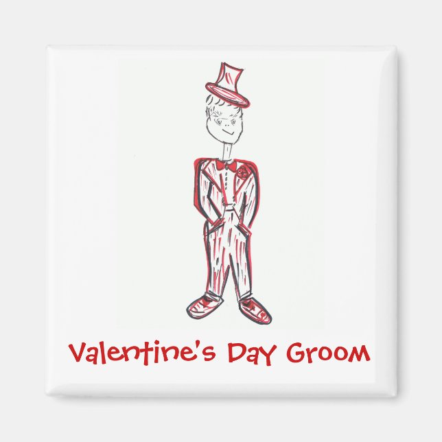 Alla hjärtans dag Groom Magnet (Framsidan)
