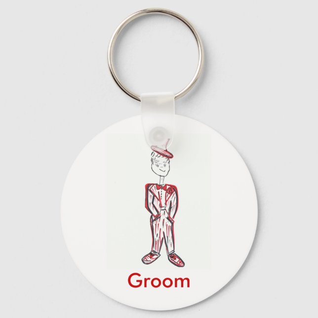 Alla hjärtans dag Groom Nyckelring (Framsida)