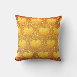 Alla hjärtans dag Guld Hjärtmönster Glitter Gnistr Kudde