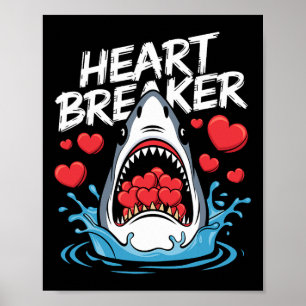 Alla hjärtans dag haj hjärta breaker pojkar barn poster