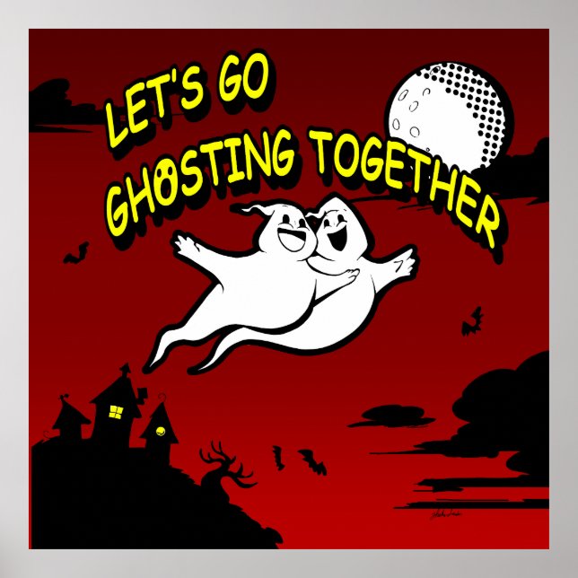 Alla hjärtans dag Halloween Ghosting Together Poster (Framsidan)