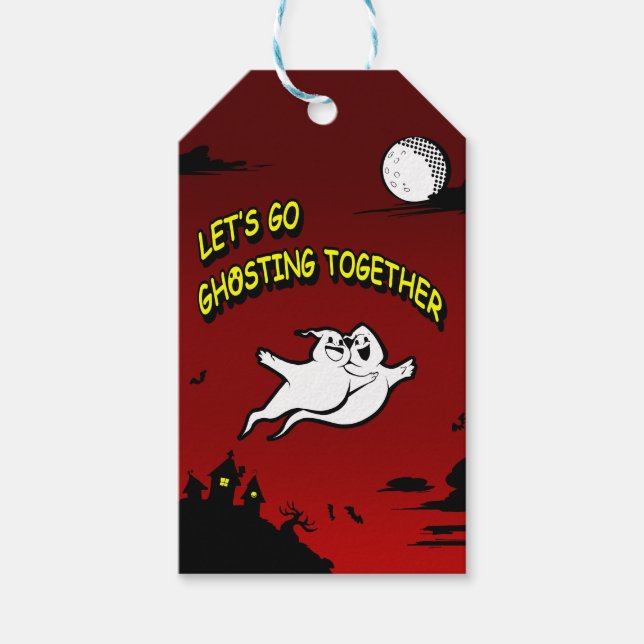 Alla hjärtans dag Halloween Ghosting Together Presentetikett (Framsidan)