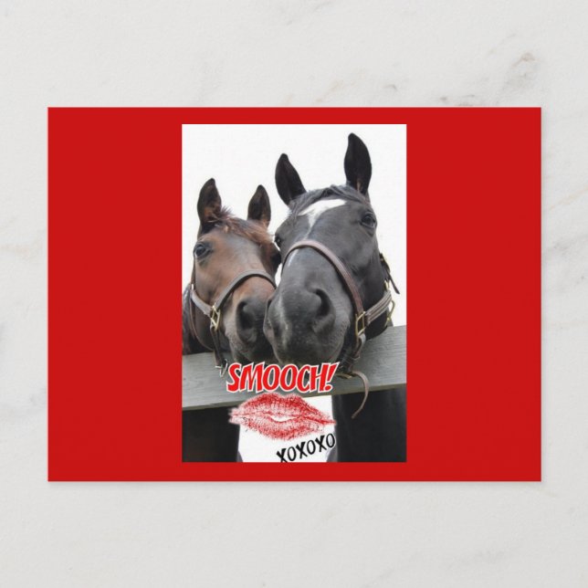 Alla hjärtans dag-hästar helg vykort (Framsida)