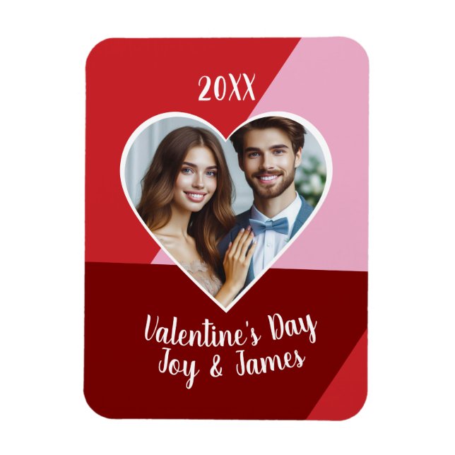 Alla hjärtans dag Heart Anpassningsbar Photo Magnet (Vertikal)