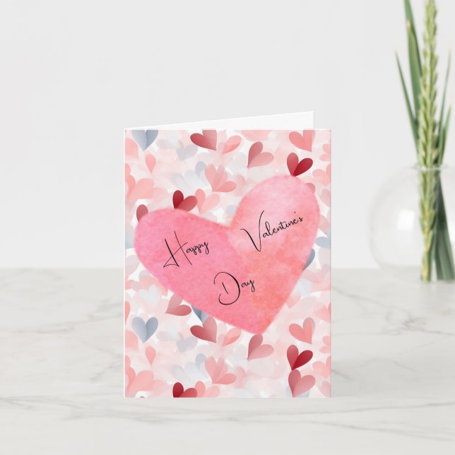 Alla hjärtans dag Heart Card Tack Kort (Framsida)