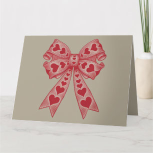 Alla hjärtans dag Heart Coquette bow Retro Valenti Kort