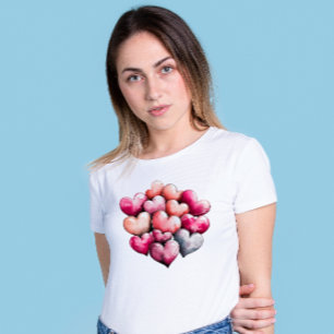 Alla hjärtans dag Heart Design T-Shirt