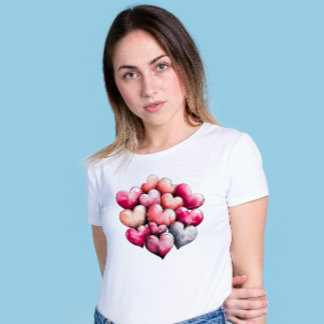 Alla hjärtans dag Heart Design T-Shirt