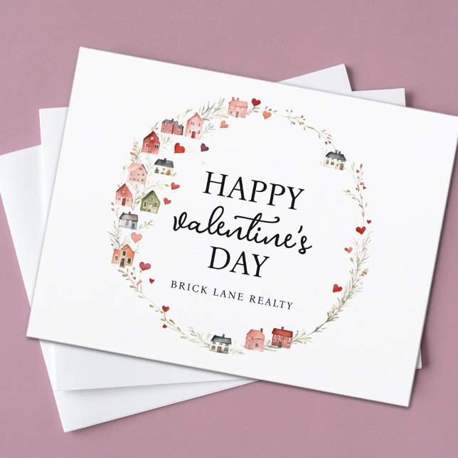 Alla hjärtans dag Heart House Wand Real Gods Vykort (Real Estate Valentine's Day Postcard
)