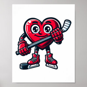 Alla hjärtans dag Heart Ice Hockey Player Iports Poster