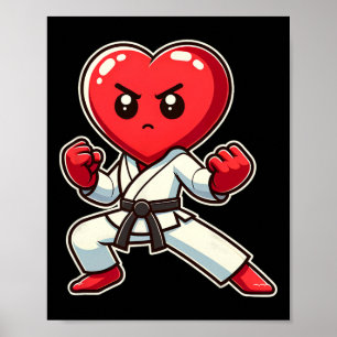 Alla hjärtans dag Heart Karate Taekwondo Mma Marti Poster