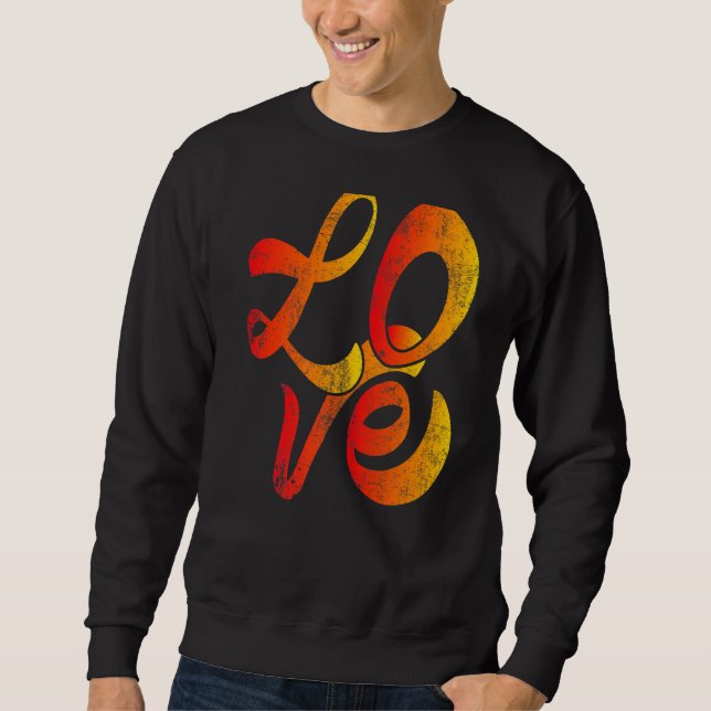 Alla hjärtans dag Heart Kärlek Funny Matching Coup Lång Ärmad Tröja (Framsida)