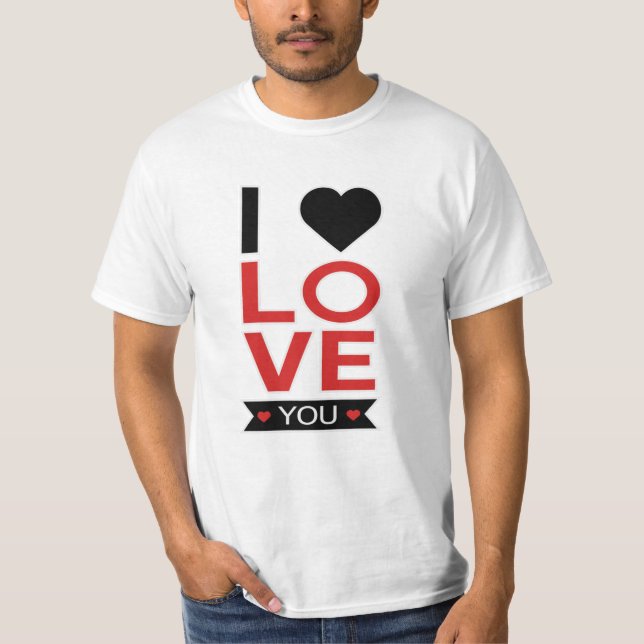 Alla hjärtans dag Heart Kärlek Par Cute Gift Idea T Shirt (Framsida)