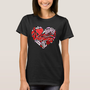 Alla hjärtans dag Heart Kärlek Valentine Manar Wom T Shirt