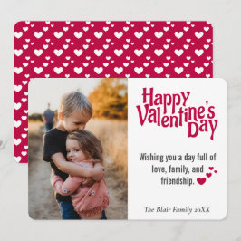 Alla hjärtans dag Heart Mönster Photo Helgdag Card Julkort