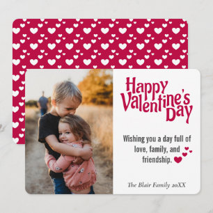 Alla hjärtans dag Heart Mönster Photo Helgdag Card Julkort