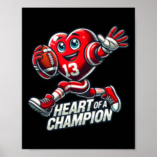 Alla hjärtans dag Heart Of A Champion Football Des Poster