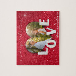 Alla hjärtans dag Heart Photo Red Glitter - Pussel