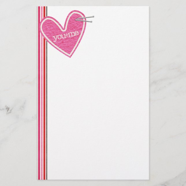 Alla hjärtans dag Heart Stationery Brevpapper (Framsida)